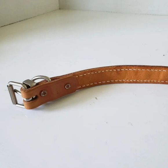 Vintage Hartz Tan Leather/Metal Dog Collar,18"  45cm. - Picture 3 of 8